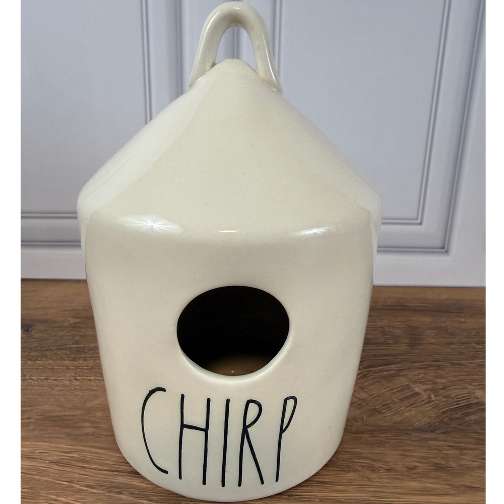 Rae Dunn White CHIRP Large Letter Bird House Luminary Magenta Artisan Collection